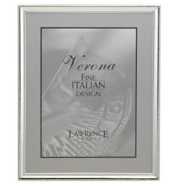 Lawrence Frames Lawrence Frames 11680 Lawrence Frames Polished Silver Plate 8x10 Picture Frame - Bead Border Design 11680 - main